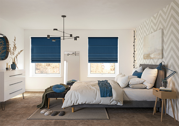 Lyra, Mariana Blue - Motorised Roman Blind - Image 8